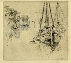 Untitled - View of the port of Veere with the ship "Nieuwe zorg".