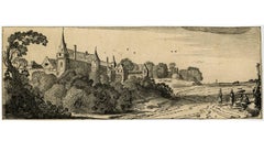 Untitled - Landscape with a monastery or large country manor.