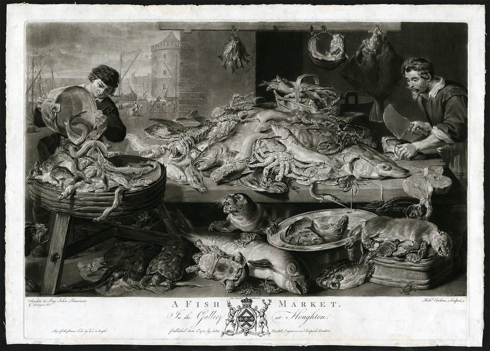 Richard Earlom Figurative Print - A Fish Market