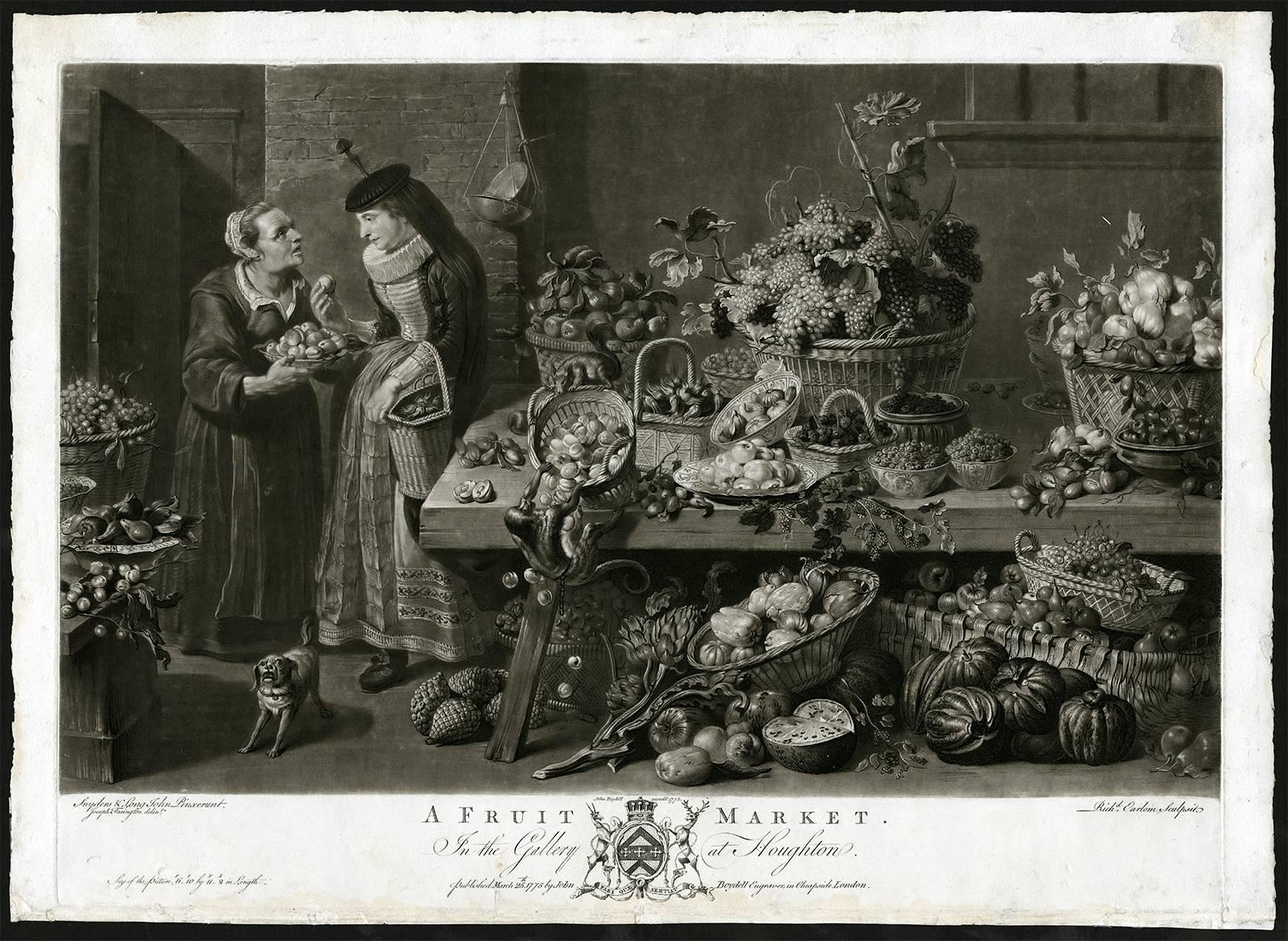 Richard Earlom Figurative Print - A Fruit Market