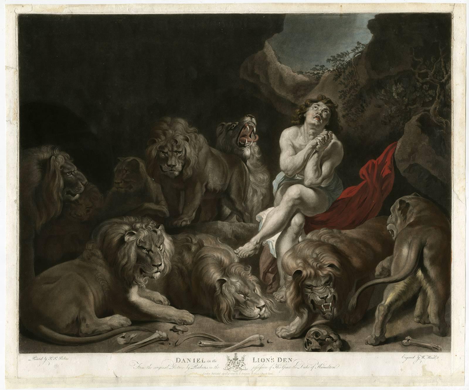 William Ward Landscape Print - Daniel in the Lion's Den