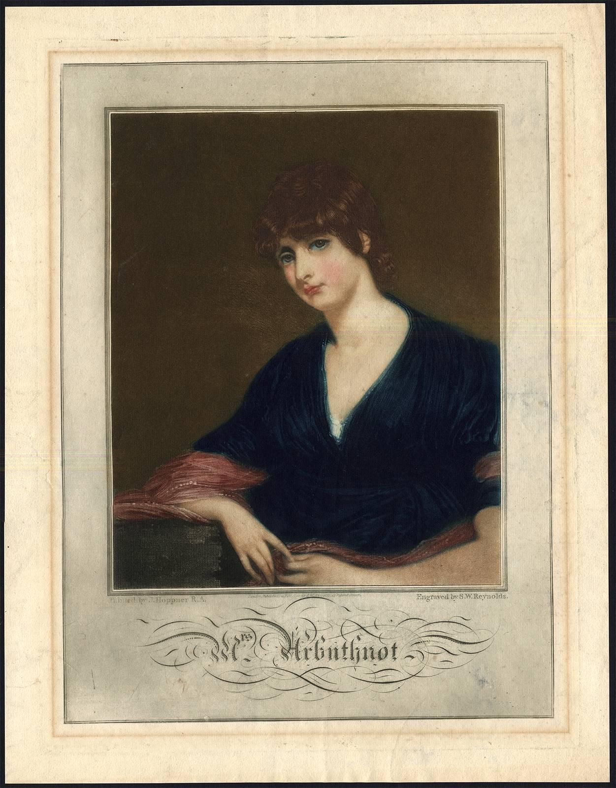 Samuel William Reynolds Portrait Print - Mrs. Arbuthnot