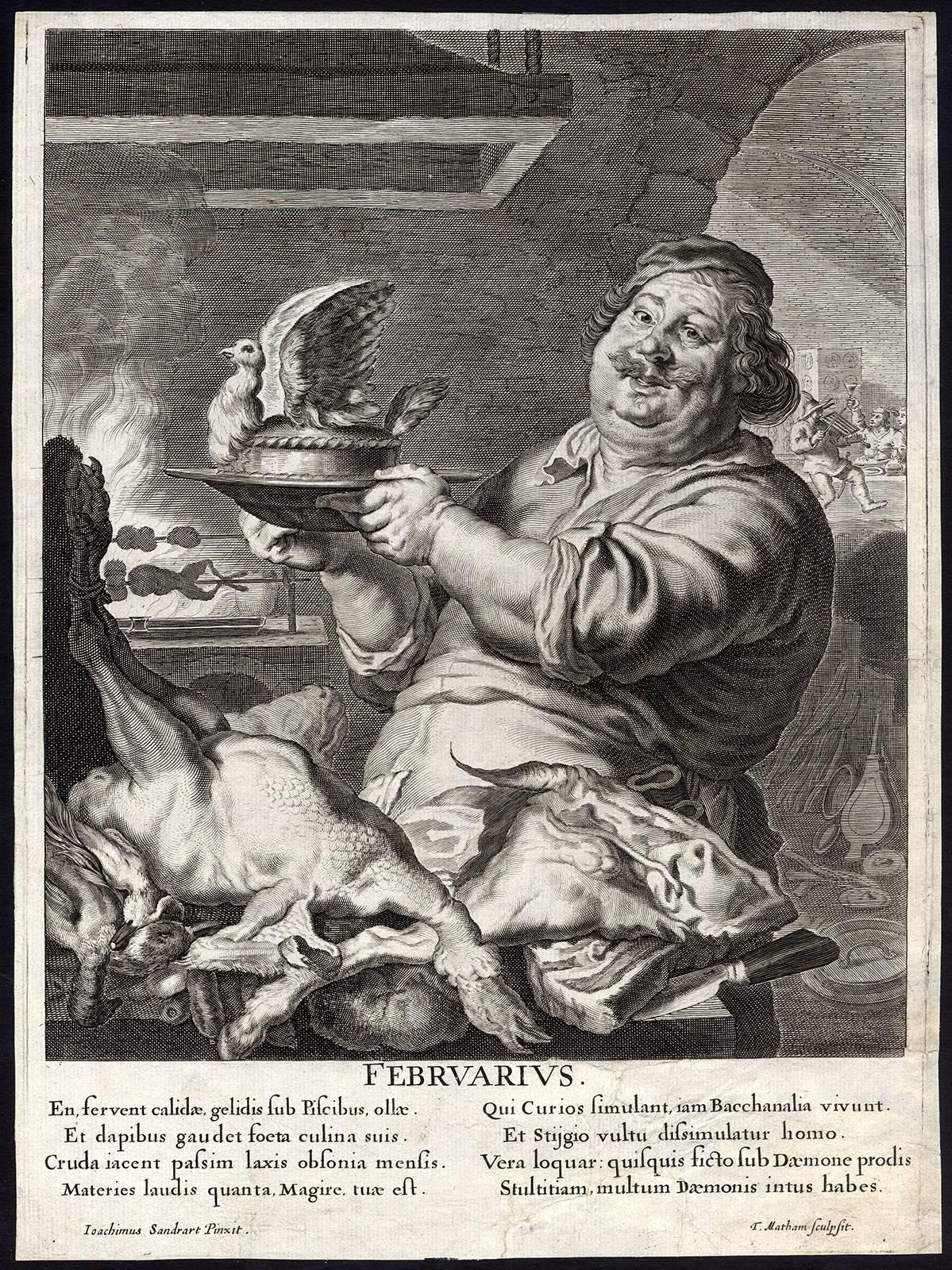 Theodor Matham Interior Print - Februarius
