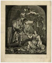 Untitled allegory - Emperor Augustus helps a woman up