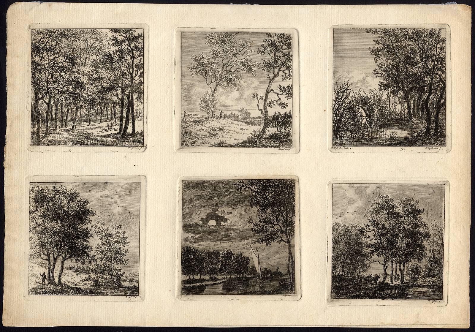Ernst Willem Jan Bagelaar Landscape Print - Untitled - Set of six small landscapes