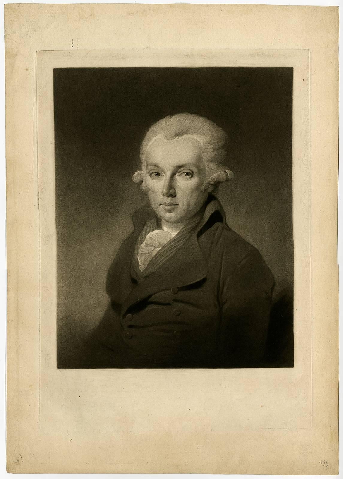 Charles Howard Hodges  Portrait Print - Untitled - Portrait of the Dutch politician and solicitor Pieter Paulus.