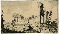 Untitled - Landscape with several monks near ruins.