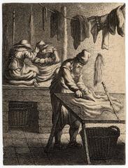 Untitled -Tailor cuts a piece of cloth with heavy shears. 6