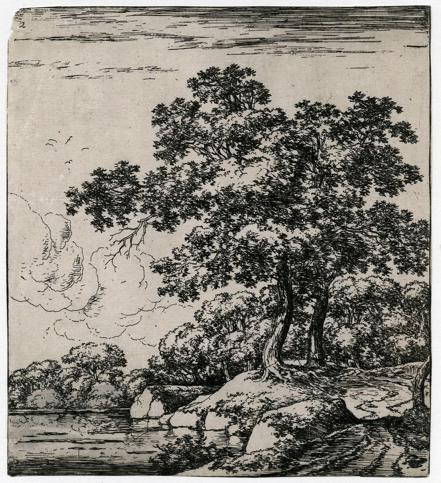 Herman Naywinx Untitled Landscape with trees near a stream. For