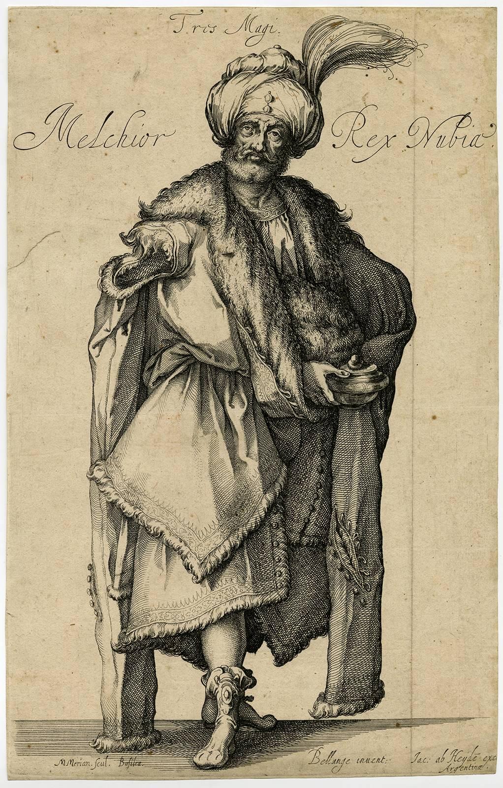 Matthäus Merian the Elder Figurative Print - Melchior Rex Nubia.