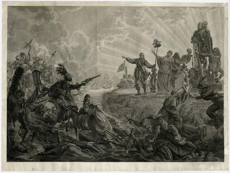 Johannes Adriaansz Bemme Figurative Print - De Vrijheid-verkrijging der Protestentsche godsdienst, in de Nederlanden.