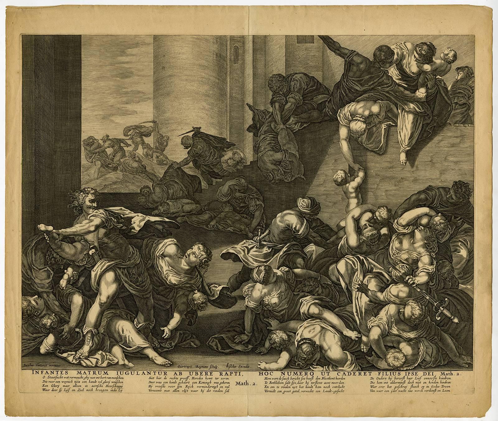 Geertruyd Roghman Figurative Print - Infantes matrum iugulantur ab ubere rapti [..]. - Massacre of the innocents.