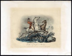 Antique Jockai emporte par ses Chevaux.