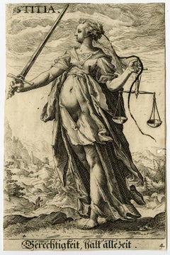 Antique Justitia. Gerechtigkeit, hatt alle zeit.