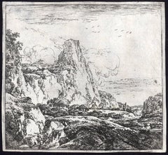 Herman Naywinx - Untitled - Landscape with a steep mountain. Untitled - Landscape with a steep mountain.