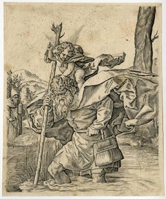 Untitled - Landscape with Saint Christopher carrying the child Christ.