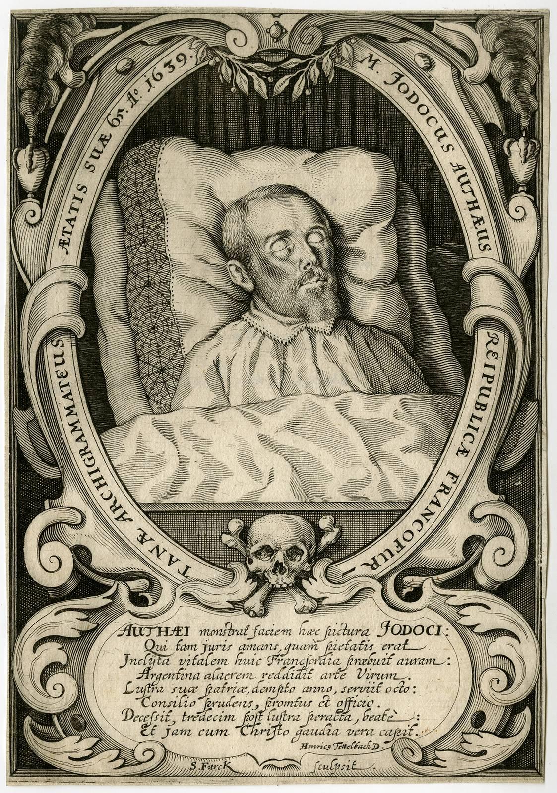 Sebastian Furck Portrait Print - M. Jodocus Autheus [..].- Portrait of the deceased Jodocus Antheus.