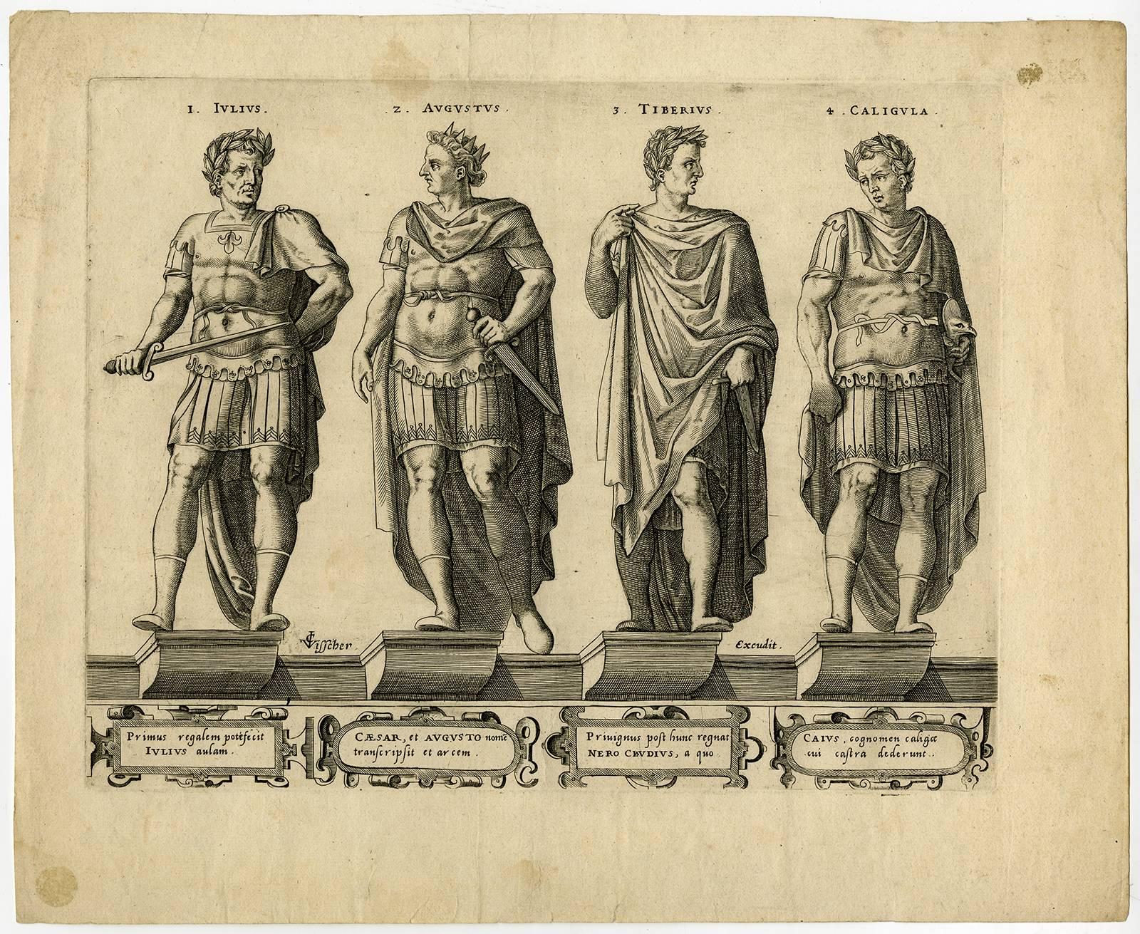 Unknown Figurative Print - Iulius, Augustus, Tiberius, Caligula.