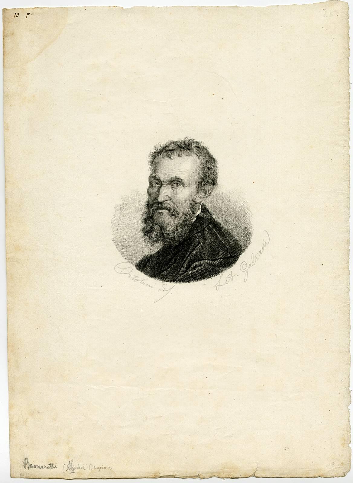Carlo Galvani Portrait Print -  Untitled - Portrait of Michelangelo.