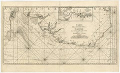 Carte de l
entree de la Tamise avec les bancs, passes, isles et costes [...].