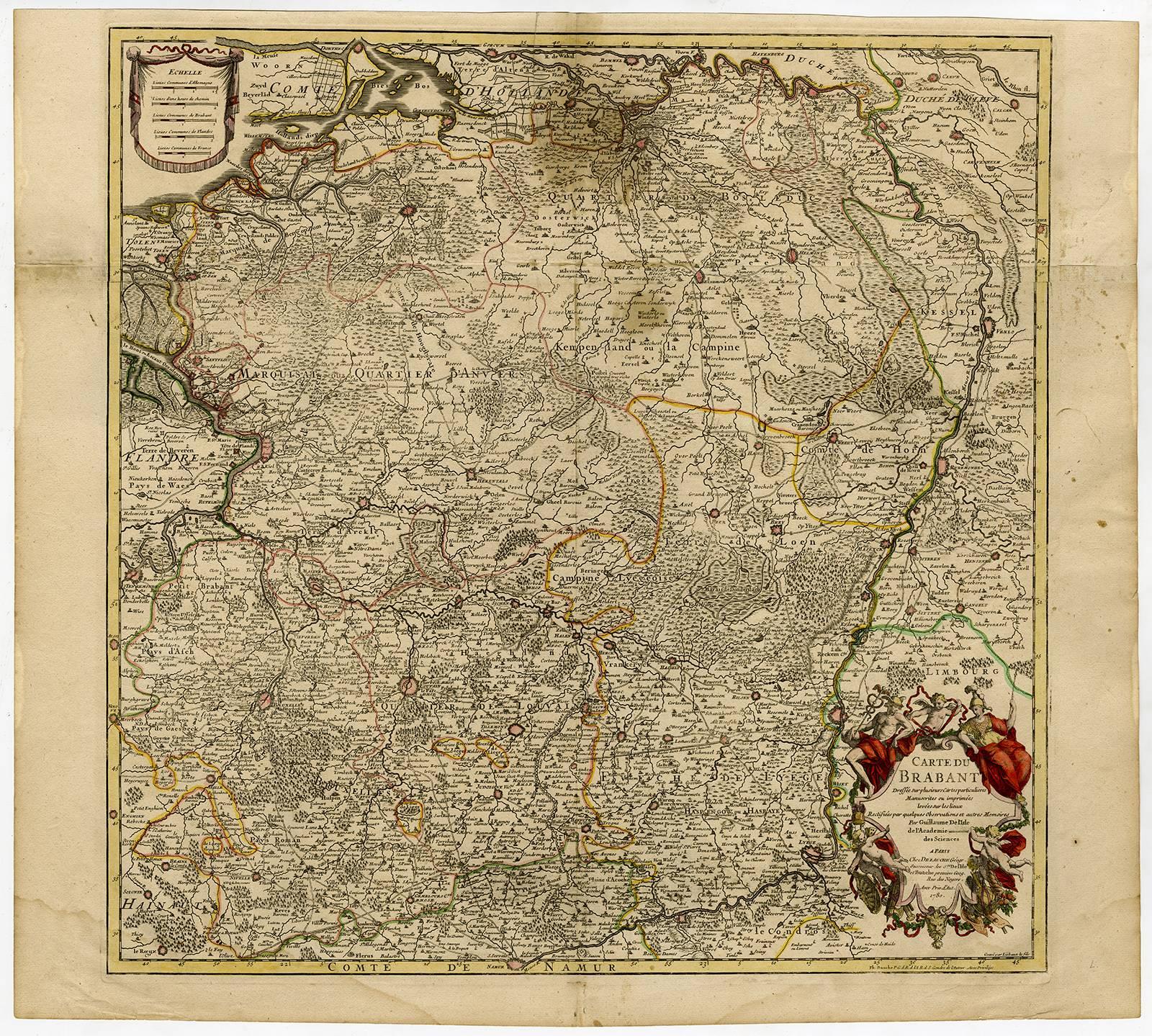 Guillaume De L'Isle Print - Carte du Brabant [...].