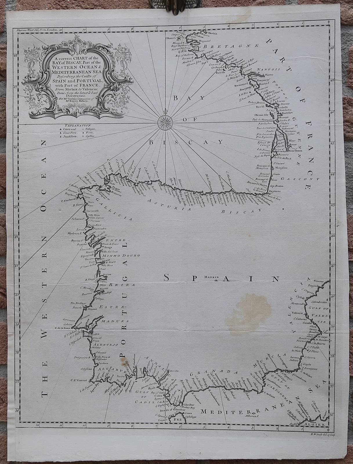 R.W. Seale Print - A correct Chart of the Bay of Biscay […].