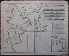 Antique Carte des Principaux Ports des Isles Orcades […].