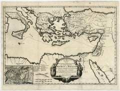 Antique Kaart van de reis-tochten en verblyf-plaatsen der Heilige apostelen Petrus [...]