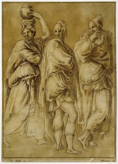 Untitled - A group of three standing figures.