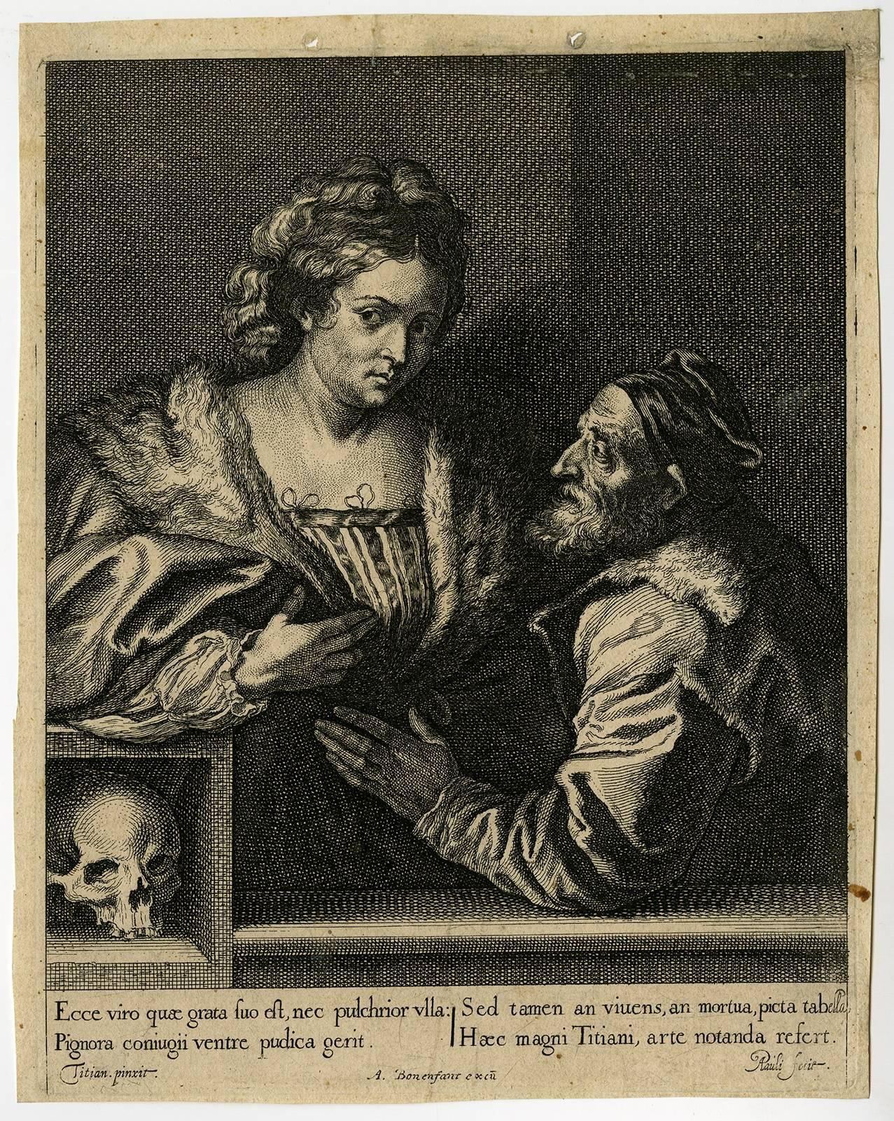  Andries Pauli Figurative Print - Ecce viro quae grata suo est [..]. - Titian and his mistress.
