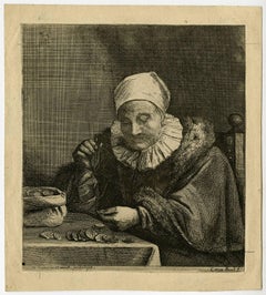 Untitled - A woman weighing gold coins.