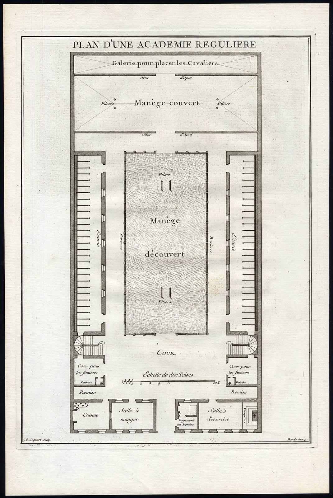 Antoine Coquart Print -  Plan d' une Academie Reguliere [...].