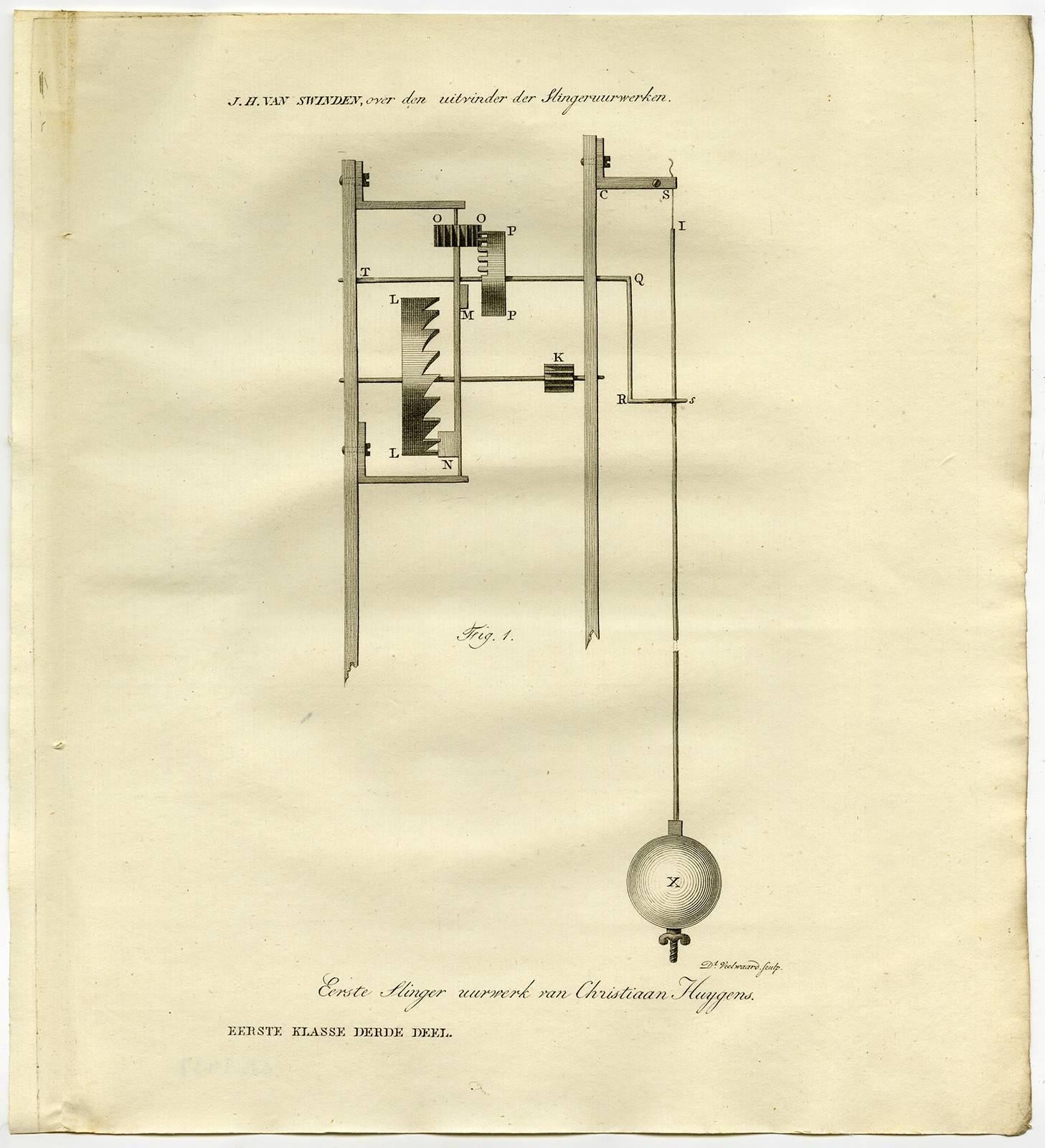 Daniel Veelwaard Print - Verhandeling over Huygens, als uitvinder der slinger-uurwerken [...].