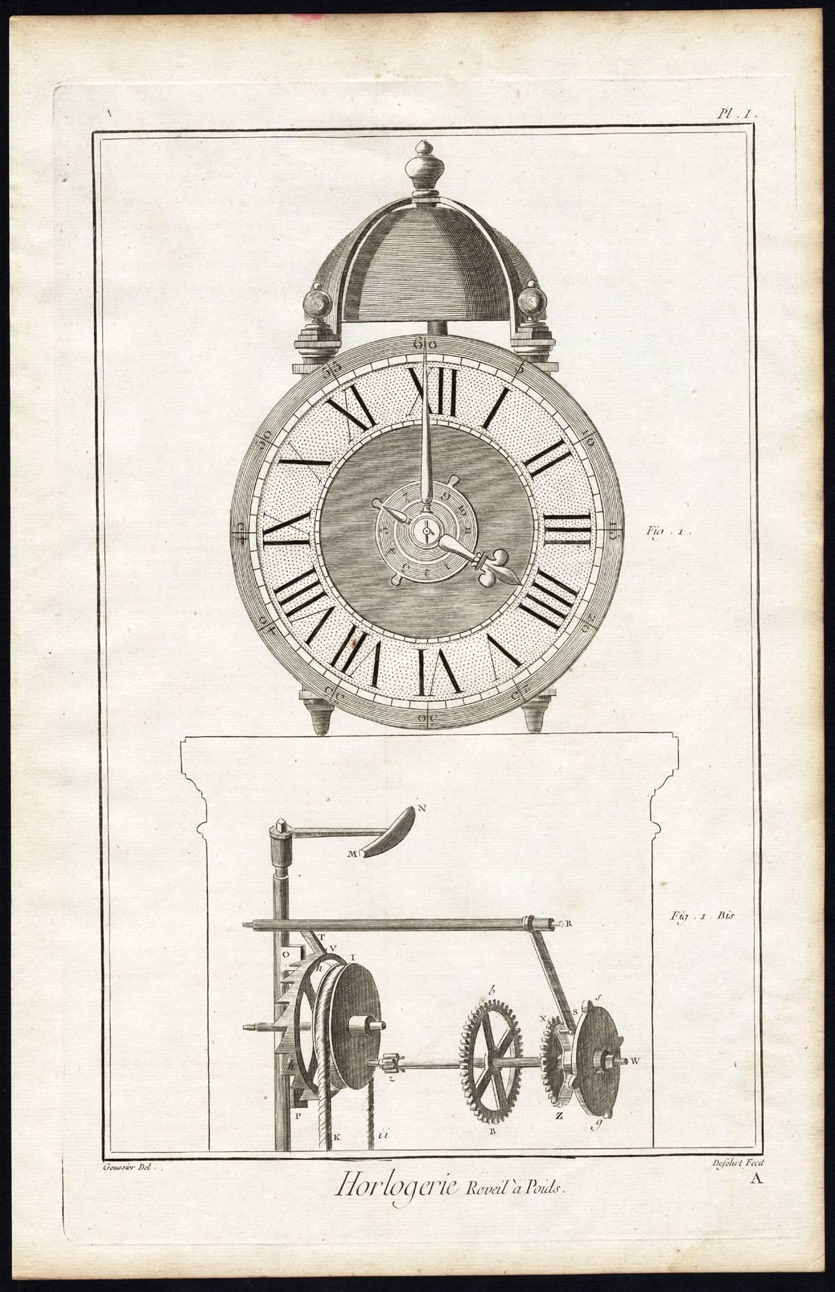 J.A. Defehrt and Bonaventure Benoit-Louis Prevost  Figurative Print -  Horlogerie. Complete set of 63 engravings.
