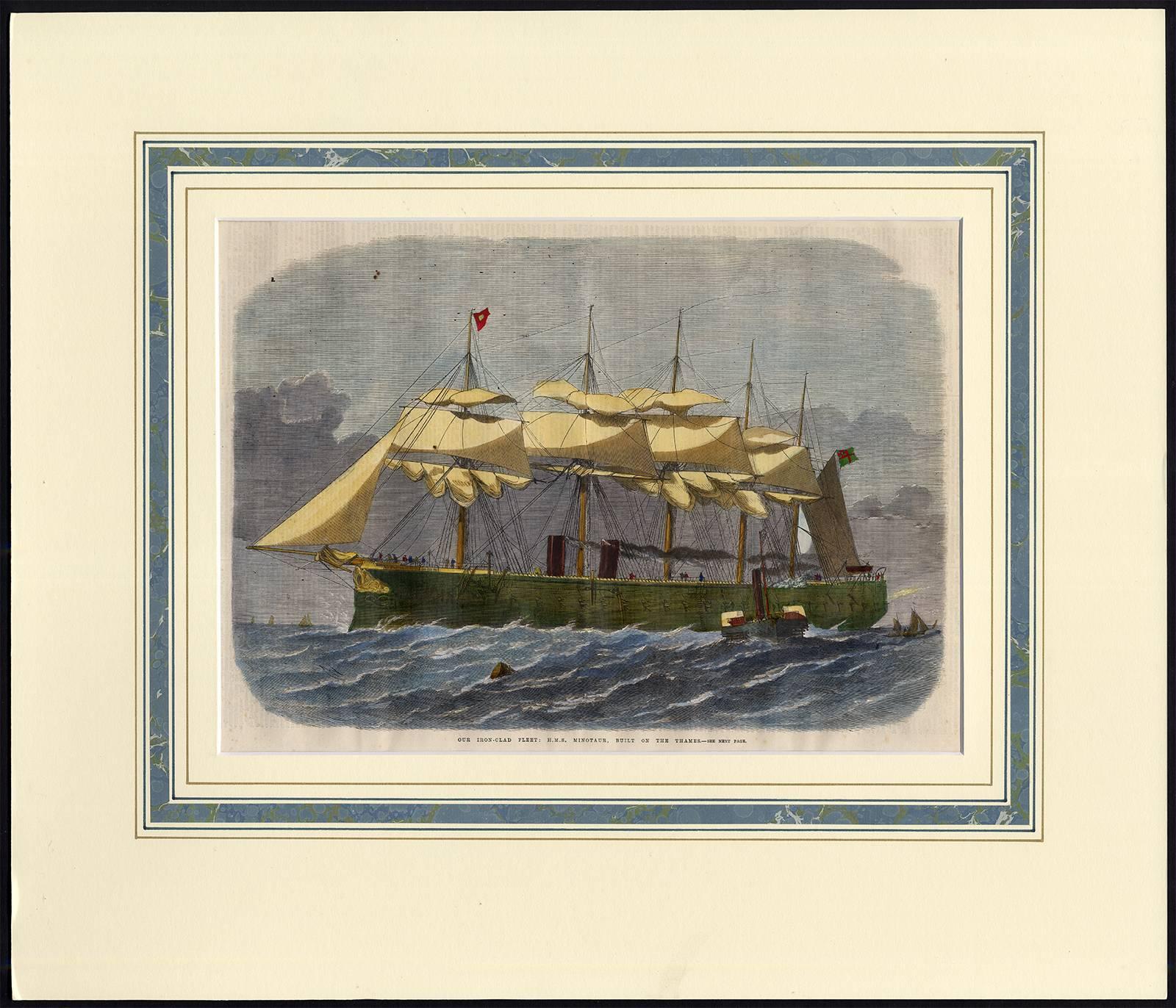 Unknown Figurative Print - Our Iron-Clad Fleet: H.M.S. Minotaur, built on the Thames.