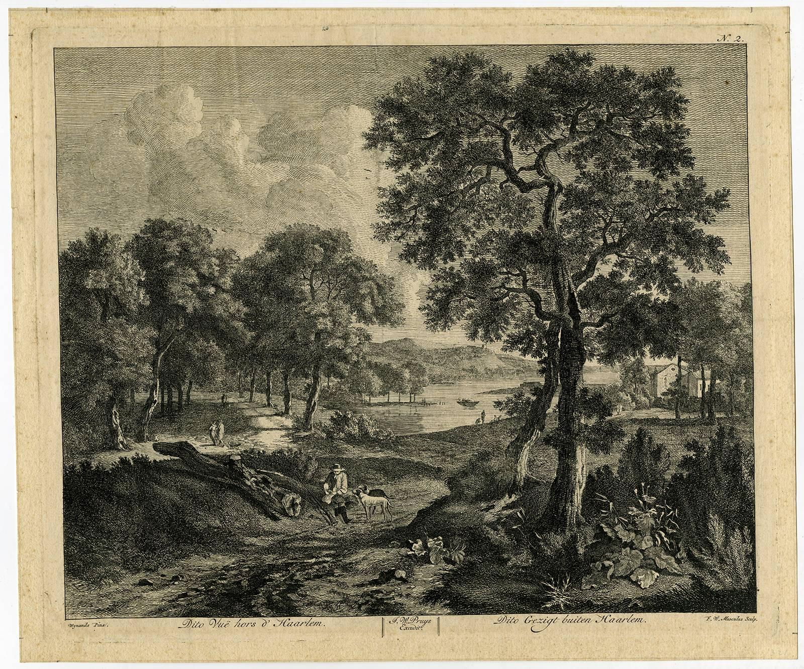 F.W. Musculus Landscape Print - Plate 1.Vue hors d'Haarlem. Plate 2.Dito Vue hors d'Haarlem.