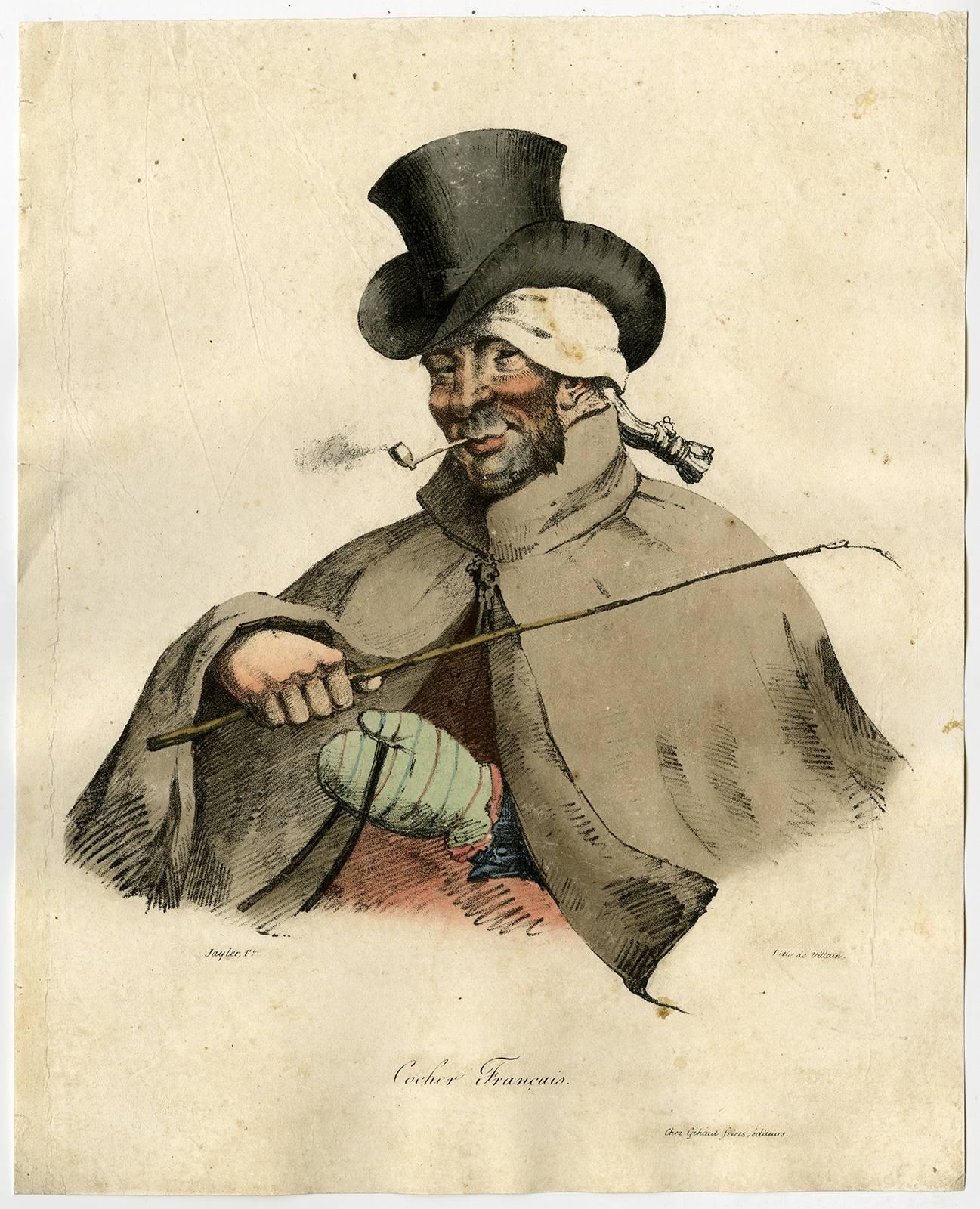 Unknown Figurative Print - Cocher Anglais - Cocher Francais - A French and an English Coachman.