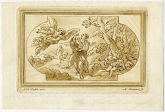 Untitled - Landscape with a woman and child visited by an angel.