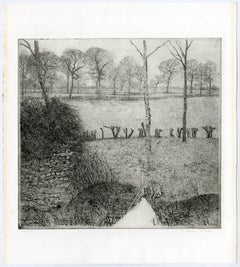 Untitled - Landscape, probably Dutch, with poplars and willows.