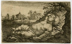 Untitled - A sleeping child in a landscape.
