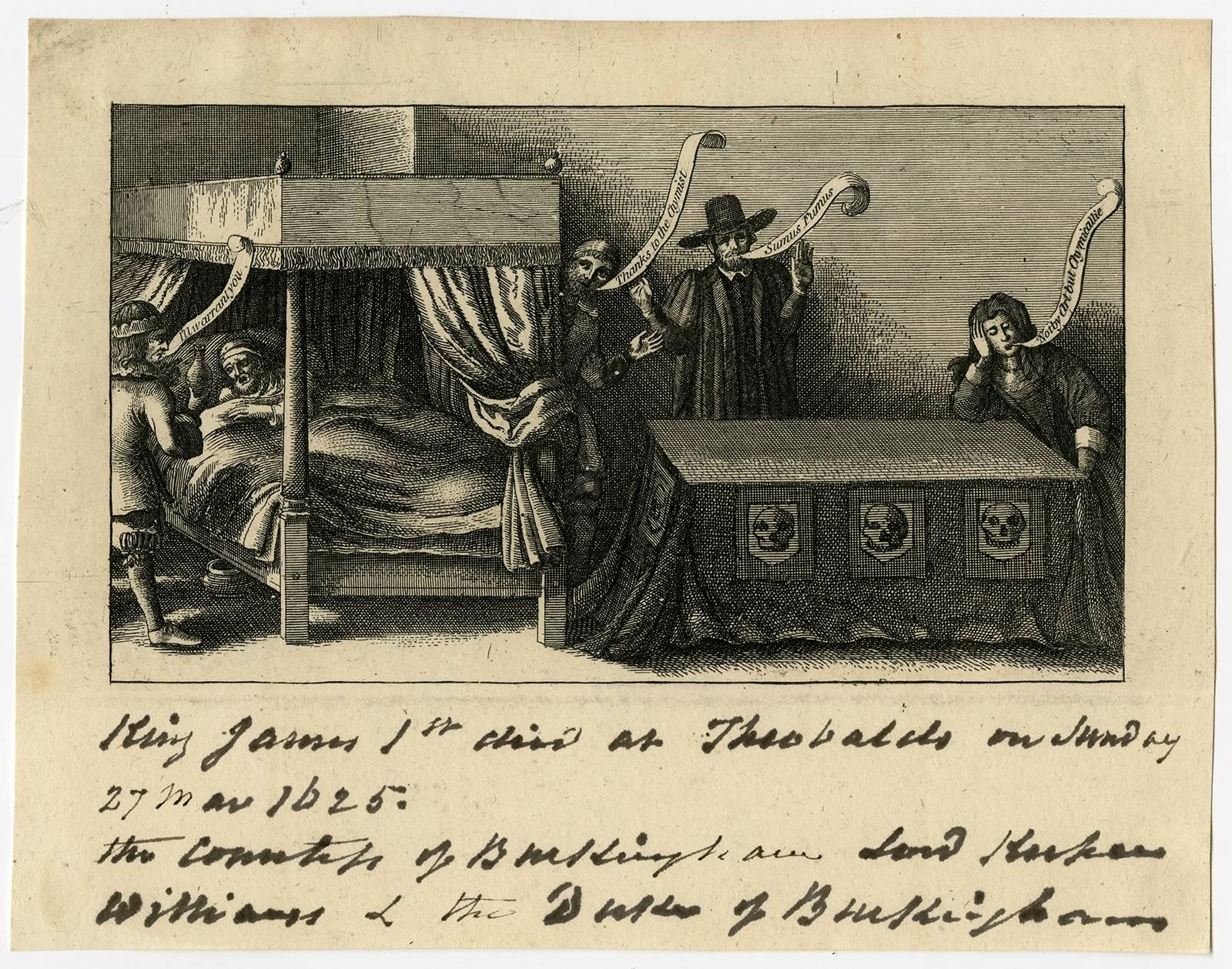 Wenceslaus Hollar Interior Print - I''ll warrant you [...] - Satire on the death of James I.