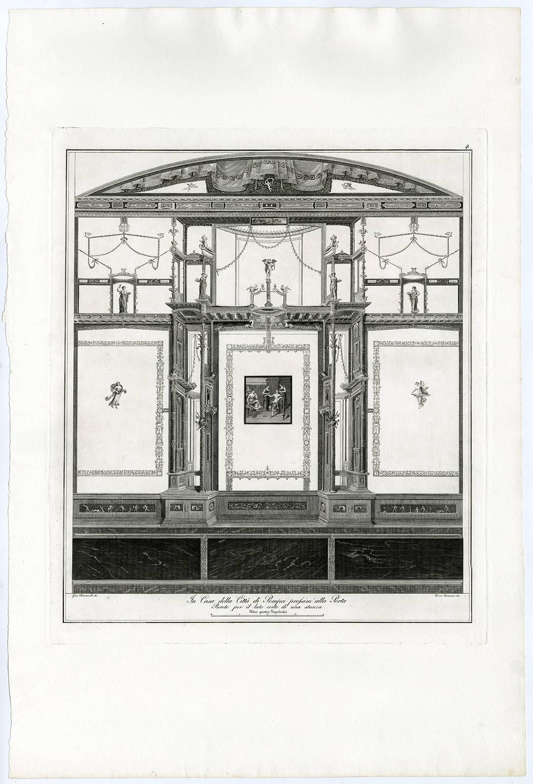 In casa della citta di Pompei prossim della porta. - Print by Domingo Casanova