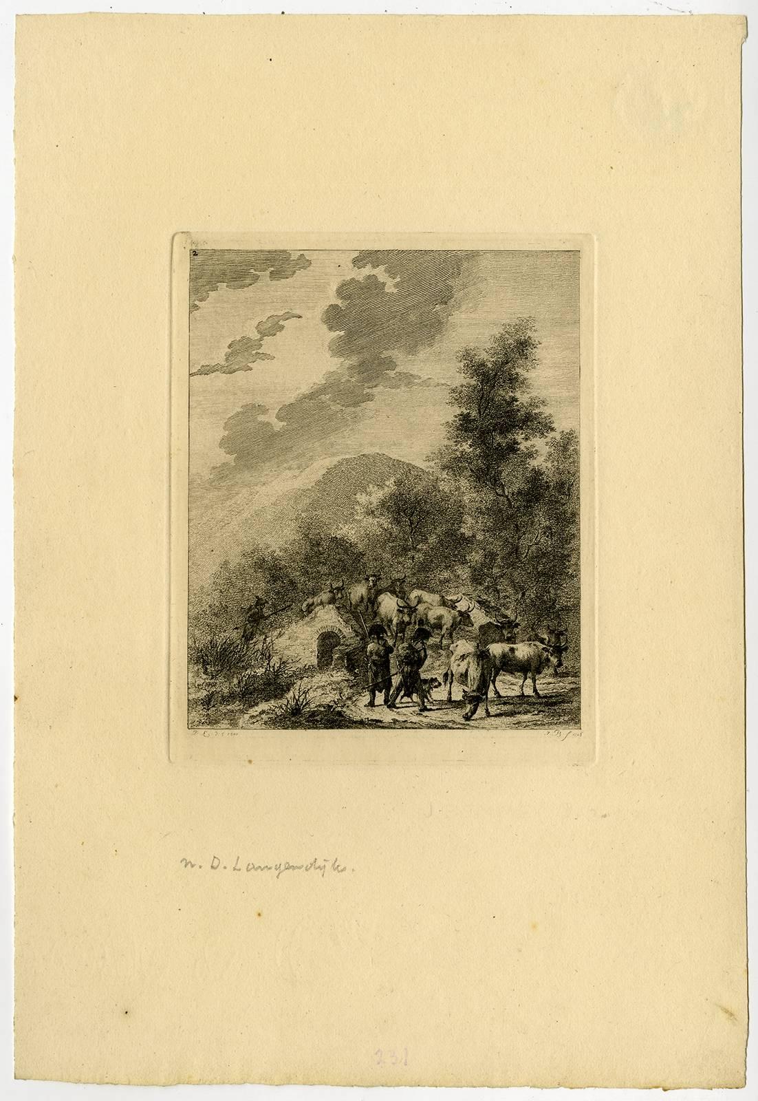 Untitled - Set of 6 landscapes with military subjects. - Print by Johannes Adriaansz Bemme