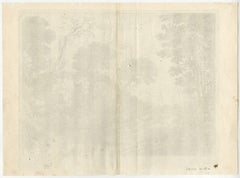 Untitled - A herd of cows and sheep fording a stream in a forest.