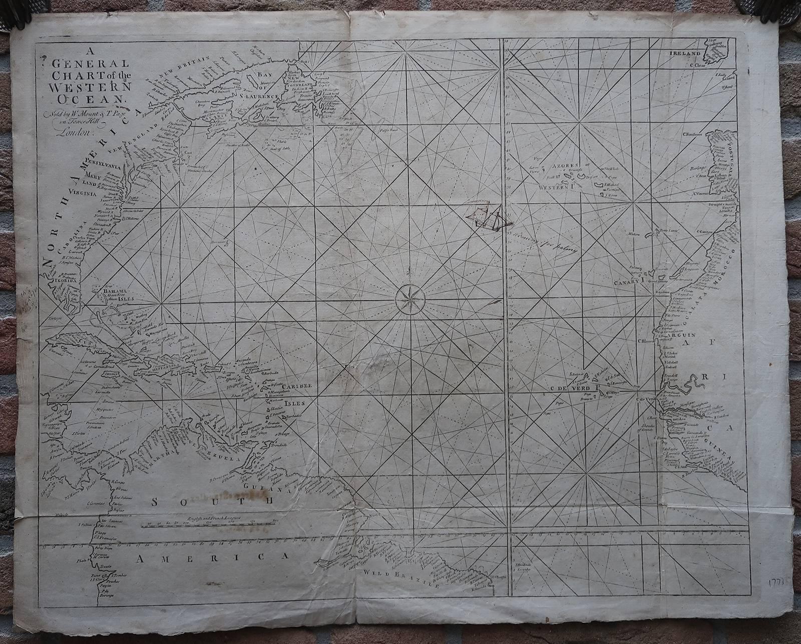 A General Chart of the Western Ocean. - Print by John Seller