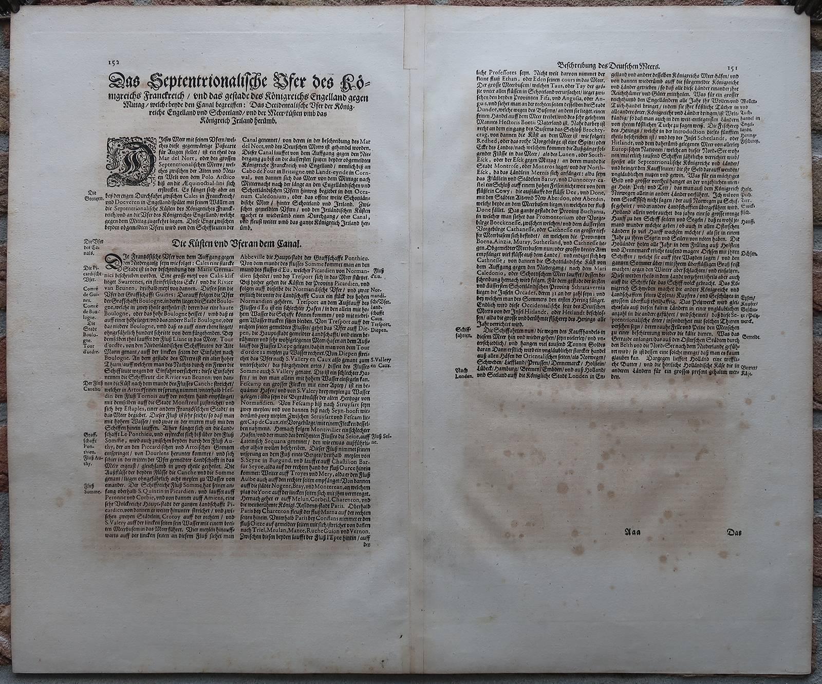 Pascaart vant Canaal Tusschen Engelant en Vrancryck [...]. - Print by Johannes Janssonius