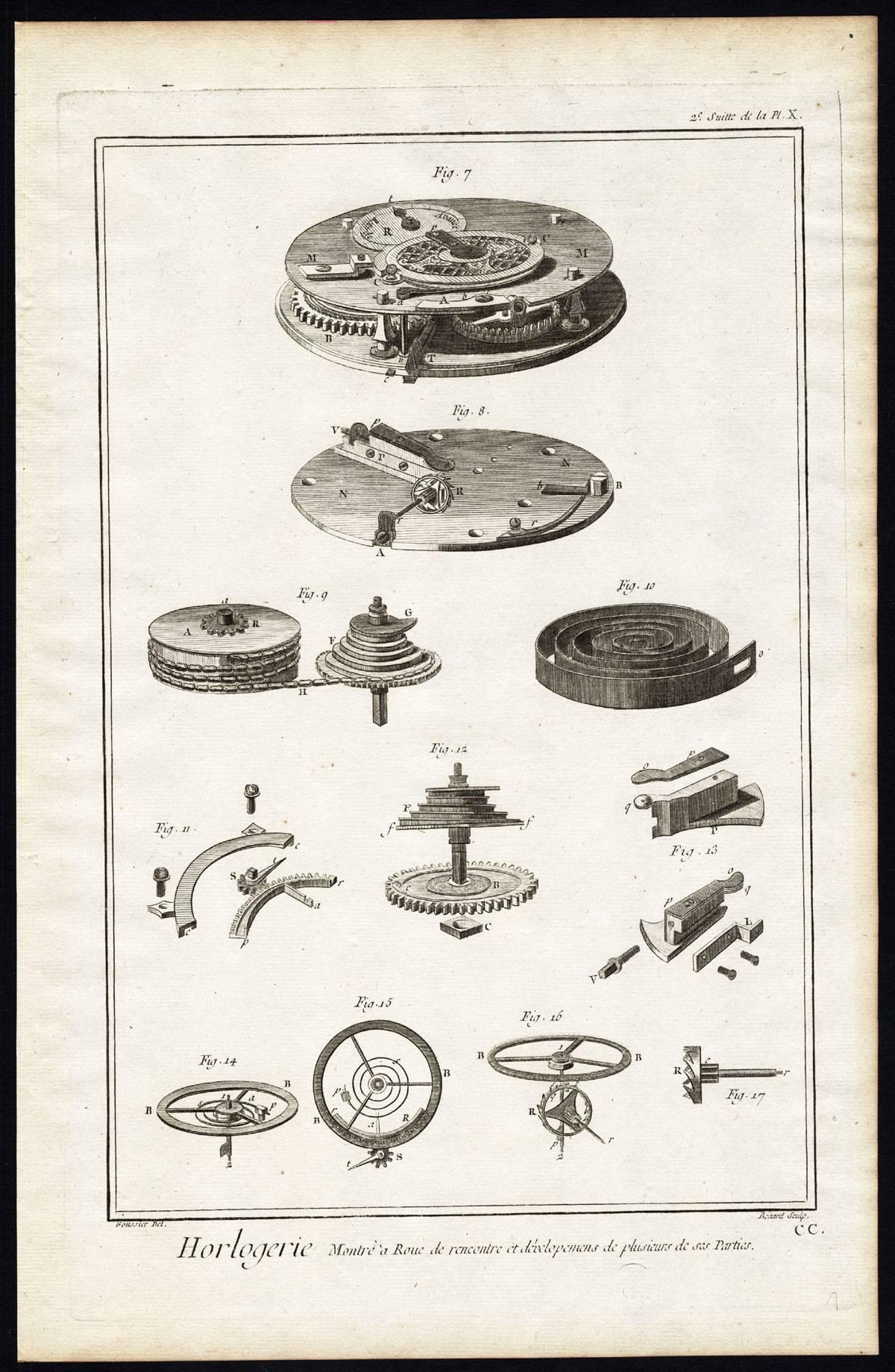 Copperplate engraving and etching on a verge type hand laid paper with watermark, not visible on every sheet.

This old antique print originates from: 'The Encyclopedie ou Dictionnaire raisonne des sciences, des arts et des metiers, par une Socie de