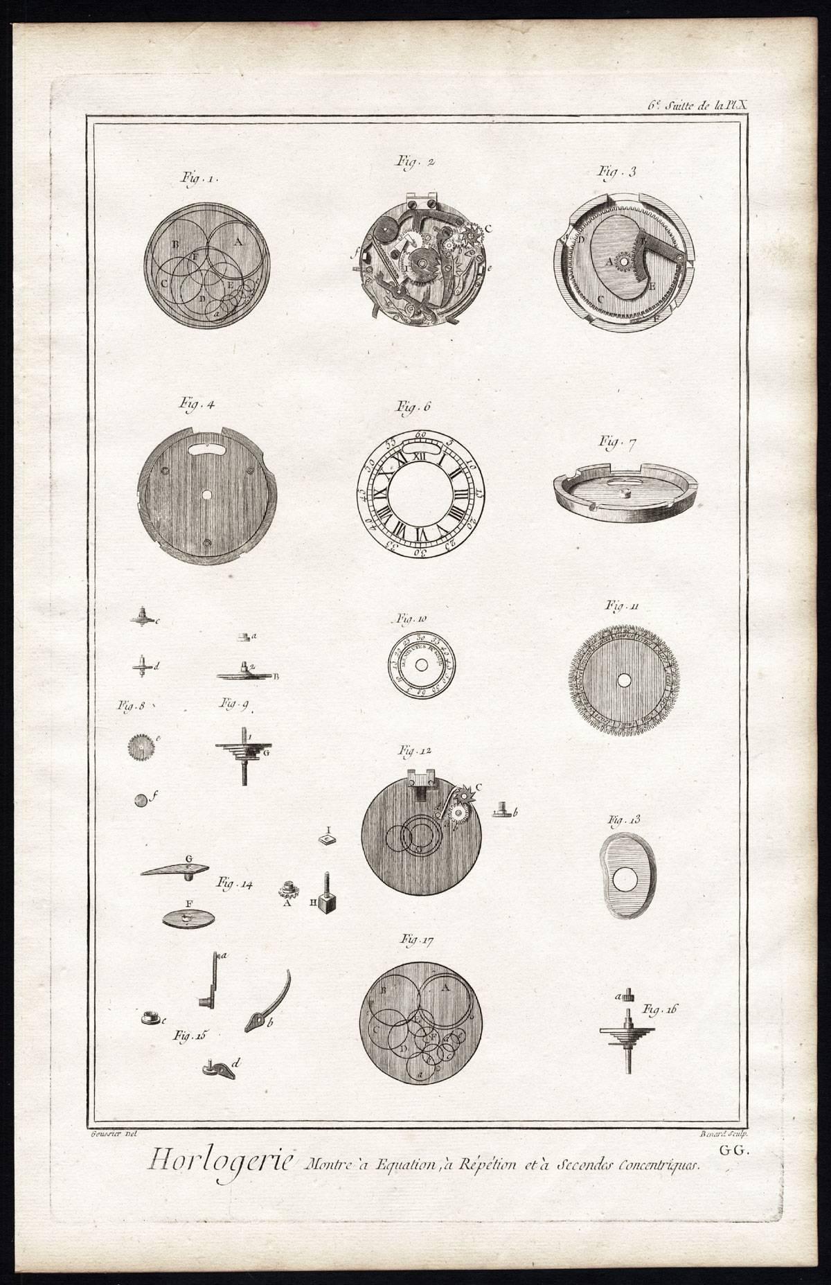  Horlogerie. Complete set of 63 engravings. For Sale 2