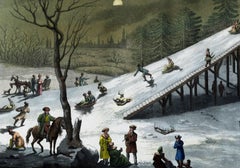 Beautiful moonlit scene with winter sports activities [...].