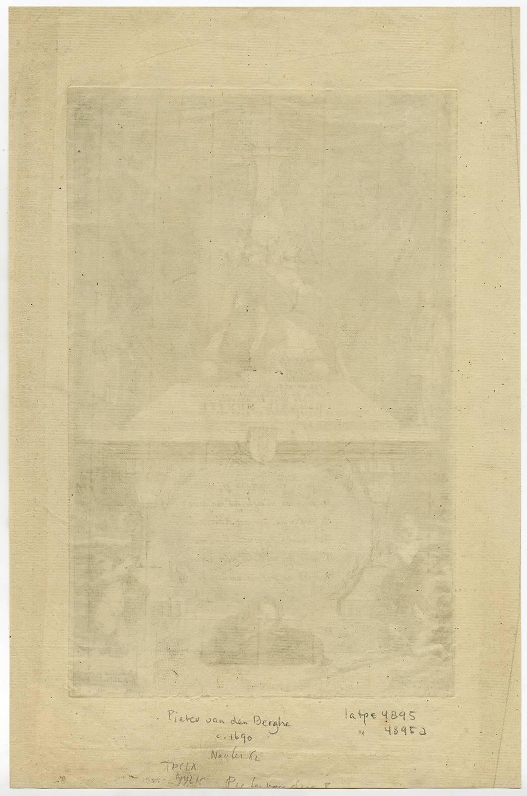 Ter onsterfelijke geheugenis van den [..]. - Print by Pieter van den Berge